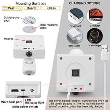 Rechargeable Picture Light with Remote Control & Colors