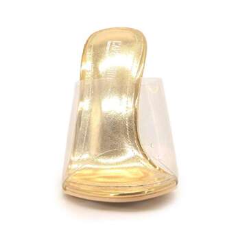 Cape Robbin Open Toe Clear Transparent Lucite Wedge Heel Mules Pump Sandals