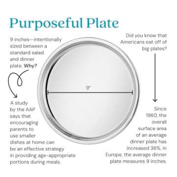 Durable Ahimsa Stainless Steel Plates for Kids - Set of 4