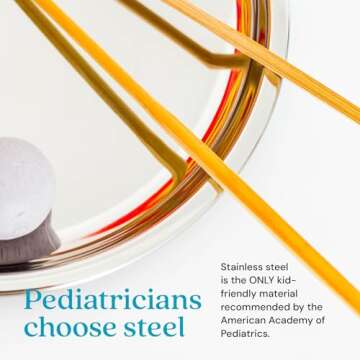 Durable Ahimsa Stainless Steel Plates for Kids - Set of 4