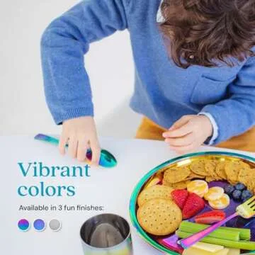 Durable Ahimsa Stainless Steel Plates for Kids - Set of 4