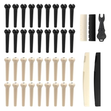 36pcs Guitar Bridge Pins, Guitar Pegs Parts Replacement Tool, Acoustic Guitar String Pegs Puller Rem...