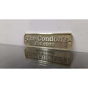 SamStar Custom Brass Door Plaques| Custom Size, Custom Message Name Plates| Home Decor, Wall Mount, ...