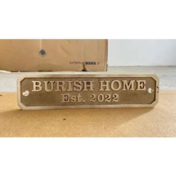 SamStar Custom Brass Door Plaques| Custom Size, Custom Message Name Plates| Home Decor, Wall Mount, Sign Plates| Shiny Brass Finish, Rectangular (50x14 Cm)