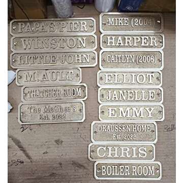 SamStar Custom Brass Door Plaques| Custom Size, Custom Message Name Plates| Home Decor, Wall Mount, Sign Plates| Shiny Brass Finish, Rectangular (50x14 Cm)