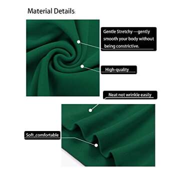 Nature Comfy Elegant Womens Wear to Work Casual one Shoulder Belted Pencil Dress with Pockets, Dark Green, XX-Large