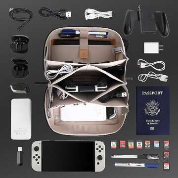 simtoper Electronic Organizer Travel Case Bag for Cables, Switch, SD card, Passport and More – Ultimate Protection & Portability Waterproof (Black)