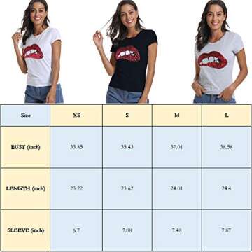 CROSS1946 Women's Graphic Tees Casual Loose Summer Cotton T-Shirt