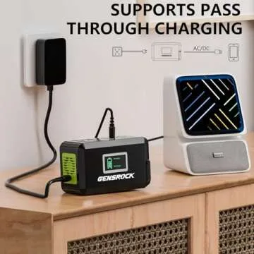 GENSROCK Portable Power Station, 88Wh Solar Generator(Solar Panel Not Included), Lithium Battery Power Bank with 110V/150W Peak AC Outlet, LED Flashlight for CPAP Home Camping Travel Emergency.