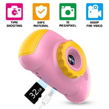 Kids Camera for Boys Girls - Upgrade Kids Selfie Camera, Birthday Gifts for Girls Age 3-9, HD Digita...