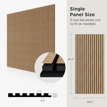SOCBAZZAR Wood Slat Acoustic Panels for Wall and Ceiling