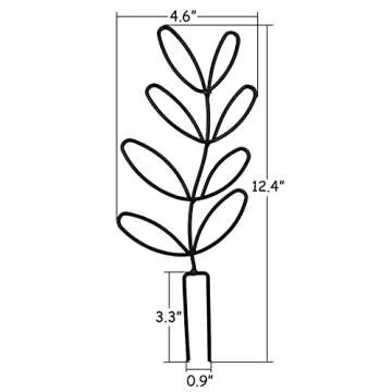 Garden Trellis for Climbing Plant 2 Packs 12’’ Iron Pot Trellis Leaf Shape Black Coated Wire Ind...