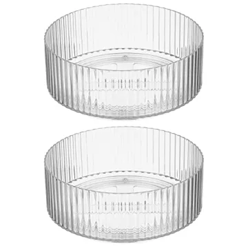 mDesign Fluted Lazy Susan Turntable for Kitchen and Bathroom