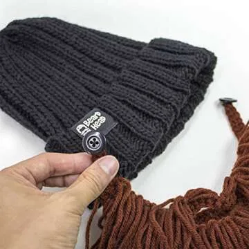 Beard Head Barbarian Beanie - Handmade Winter Hat with Beard - Unique Gift