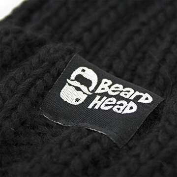 Beard Head Barbarian Beanie - Handmade Winter Hat with Beard - Unique Gift