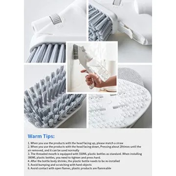 5Pcs Versatile Water Spray Cleaning Brush for Home Use