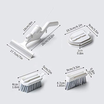 5Pcs Versatile Water Spray Cleaning Brush for Home Use