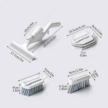 5Pcs Versatile Water Spray Cleaning Brush for Home Use
