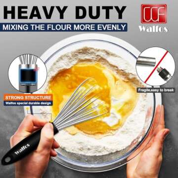 Buy Walfos Stainless Steel Whisk Set - 3 Sizes for Mixing
