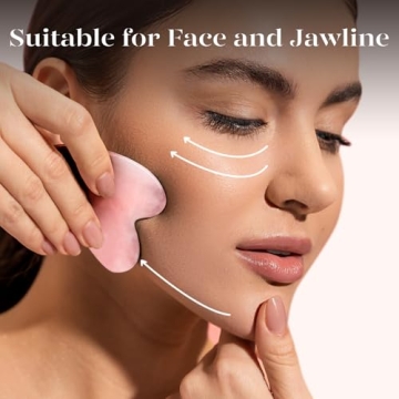 BAIMEI Rose Quartz Gua Sha Facial Tool for Skincare