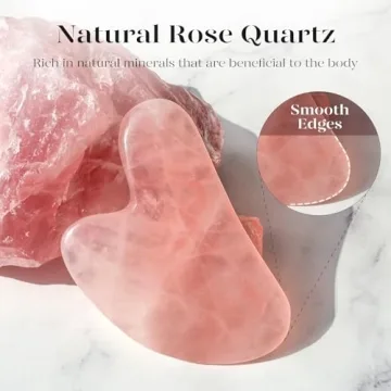 BAIMEI Rose Quartz Gua Sha Facial Tool for Skincare