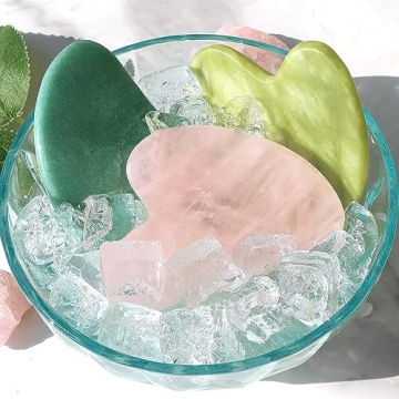 BAIMEI Rose Quartz Gua Sha Facial Tool for Skincare