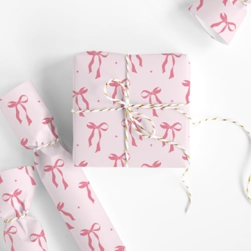 Cute Pink Bow Wrapping Paper for All Occasions