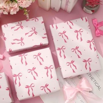 Cute Pink Bow Wrapping Paper for All Occasions