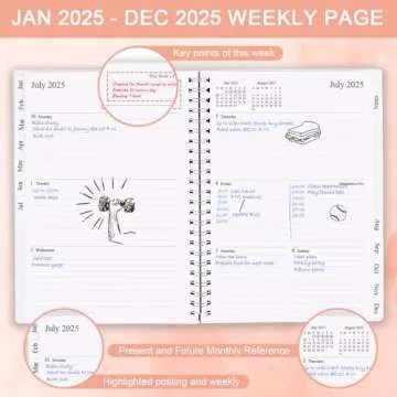 2025 Planner - Weekly & Monthly Organizer with Tabs