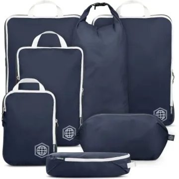Large Packing Cubes for Travel - Extra Large Compression Luggage Organizers 7 Piece Set