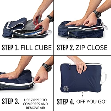 Large Compression Packing Cubes for Travel - 7 Piece Set