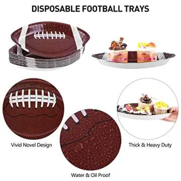 Durony 50 Pieces Football Paper Plates for Parties