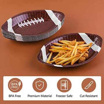 Durony 50 Pieces Football Paper Plates for Parties