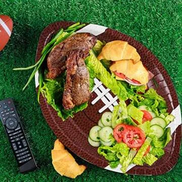 Durony 50 Pieces Football Paper Plates for Parties