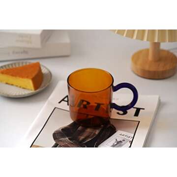 Stylish AryaElla 10oz Glass Coffee Mug for Every Beverage