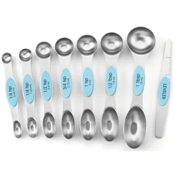 Spring Chef Stainless Steel Magnetic Measuring Spoons Set of 8 with Leveler, Fits in Spice Jars, Kit...