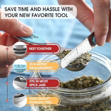 Magnetic Measuring Spoons Set of 8 - Perfect for Any Chef