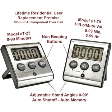 Elegant Digital Kitchen Timer with Loud Alarm and Large Display