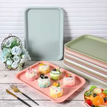 Vibrant Uiifan Serving Trays - 20 Pcs Durable Plastic