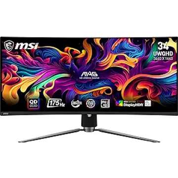 MSI MAG341CQP QD-OLED | 34" Curved Gaming Monitor for Ultimate Immersion