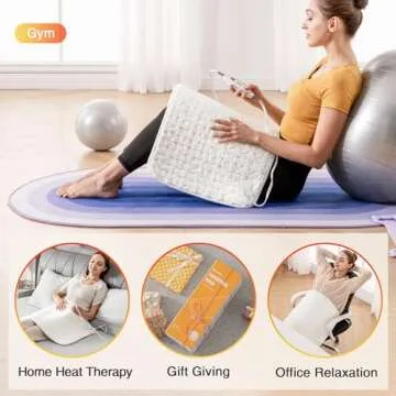 Woomer Faux Fur Electric Heating Pad for Back Pain Relief, Extra Large 17” x 33”, Extended Coverage from Neck to Hip, Two-Sided, Moist Mode, ETL Certified, 6 Adjustable Heats & 2H Auto-Off,White