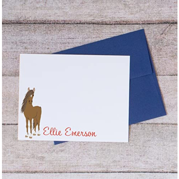 Personalized Horse Stationery for Girls - Custom Notecards