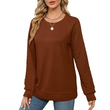 Saloogoe Women's 2024 Caramel Sweater Pullover