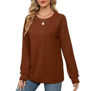 Saloogoe Women's 2024 Caramel Sweater Pullover