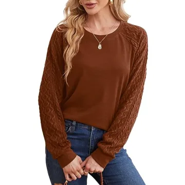 Saloogoe Women's 2024 Caramel Sweater Pullover