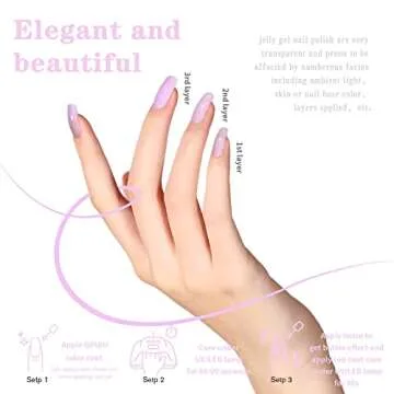OPUIU 24 Jelly Gel Nail Polish Kit Pastel Nude Pink Translucent Gel Polish Set with Base Top Matte Top Coat Gift for Women Girls