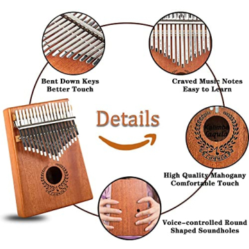 Kalimba 17 Keys Thumb Piano for Beginners and Adults