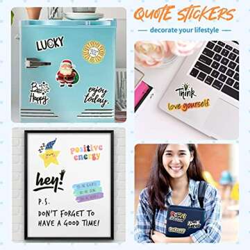 100pcs Inspirational Stickers Vision Board Supplies, Reward Motivational Stickers for Teens Adults S...