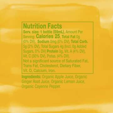 Vive Organic Immune Support Ginger Shot, Cold-Pressed Ginger Root & Organic Juice, Gluten Free, Vegan, Immunity Booster 2 Fl Oz (Pack of 12)