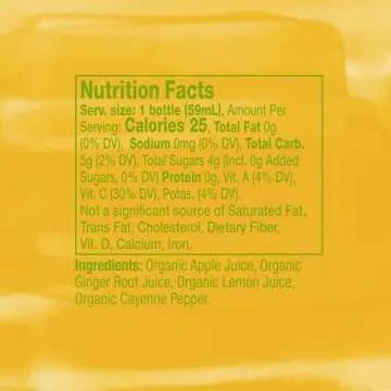 Vive Organic Immune Support Ginger Shot, Cold-Pressed Ginger Root & Organic Juice, Gluten Free, Vegan, Immunity Booster 2 Fl Oz (Pack of 12)